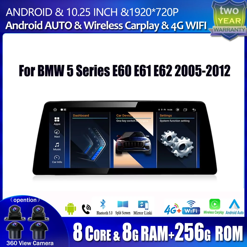 10 25-дюймовый автомобильный радиоприемник для BMW 5 серии E60 E61 E62 2005-2012 GPS-навигатор