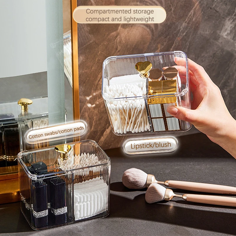 Коробка для хранения косметики ватных палочек спонж макияжа кисть настольный