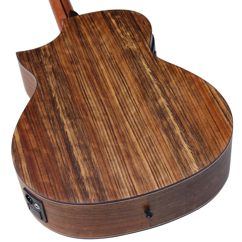 Акустическая гитара ручной работы из дерева Hickory с острым углом узором в виде