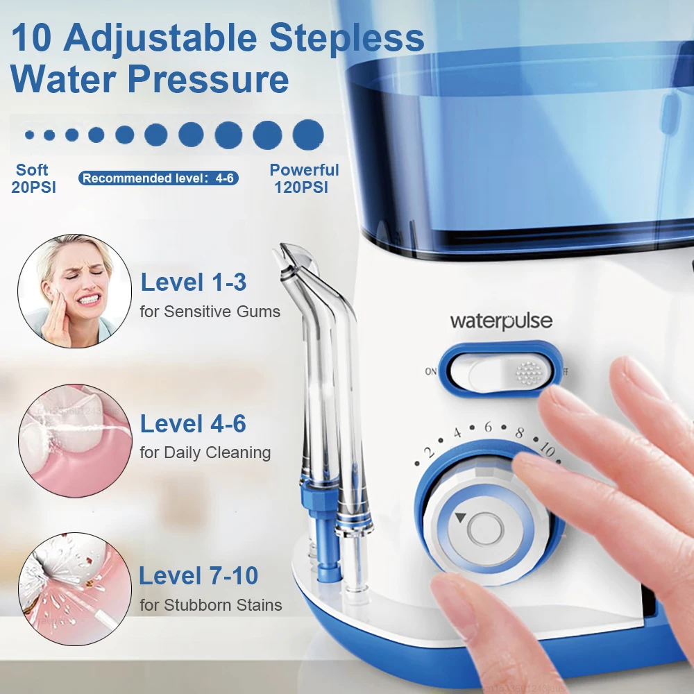 Фото Электрический ирригатор Waterpulse, 800 мл, стоматологический ирригатор для полости рта высокого давления, очиститель зубов для эффективного ухода за полостью рта №3