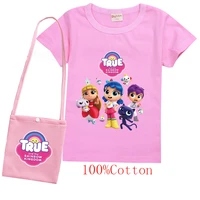 true and the rainbow kingdom t shirt kids 100 cotton clothes boys cartoon t shirt with little bag baby girls short sleeve tops