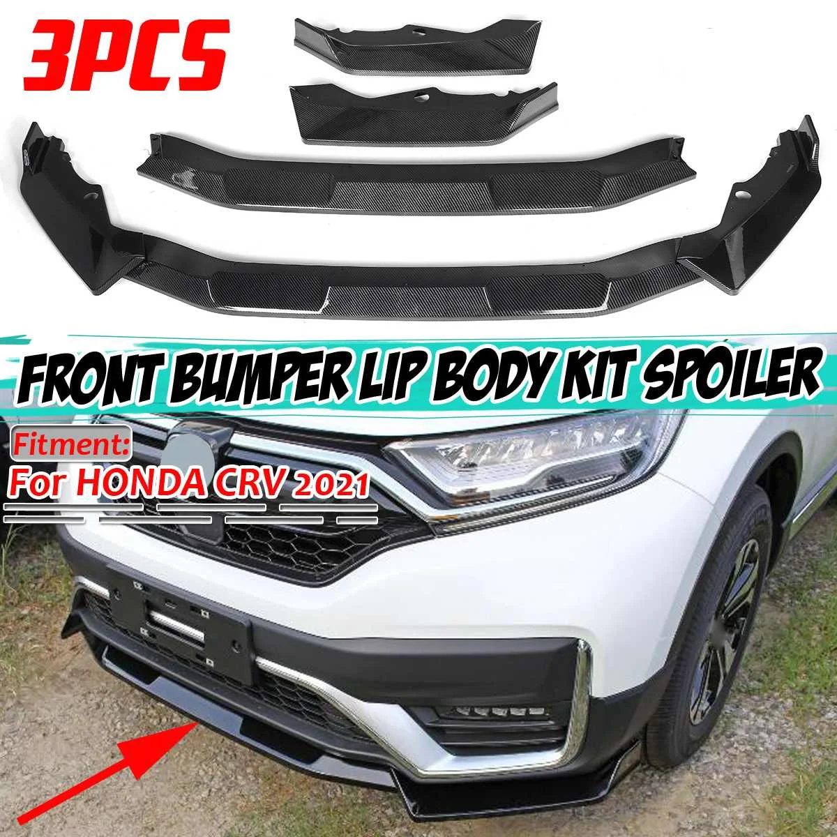 

Detachable Car Front Lip Chin Bumper Spoiler Splitters Body Kit Bumper Lip Deflector Lips Diffuser For Honda For CR-V CRV 2021