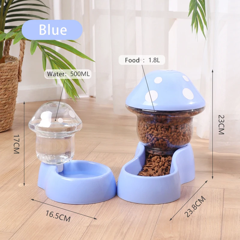 New Bowl Feeding Feeder Pet Kitten Automatic Cats Dog Dogs Type For Drinking Dogs Food Bottle Cat Bowls Bowl Water Mushroom images - 6
