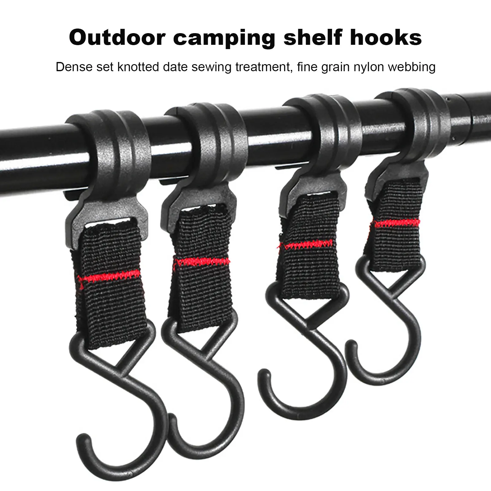

5Pcs Storage Holder Rack Hooks Strap Buckle S-shaped Hook Crossbar Tent Pole Hook Garden Tool Outdoor Camping Shelf Hangers