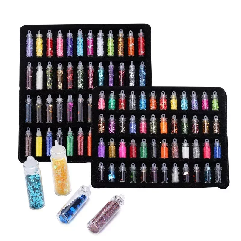

48color Slime Sequins/glitter Filler Fluffy Box Toys For Children Charms Lizun Diy Kit Decoration Toy Accessories