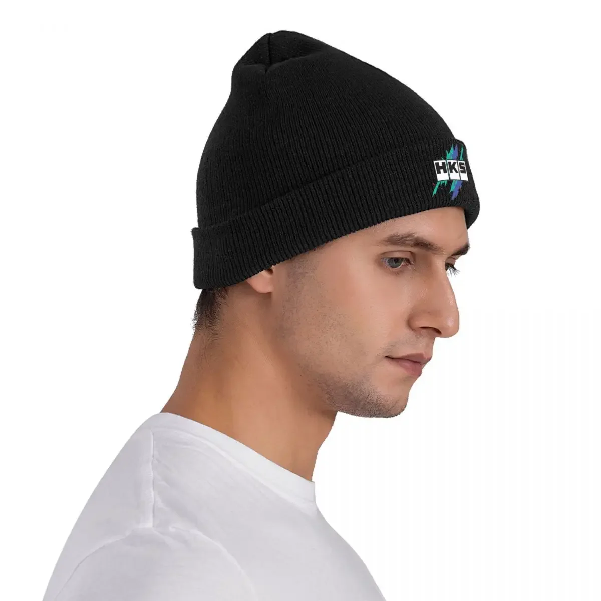 HKS Vintage Knitted Hat Beanies Autumn Winter Warm New Power and Sportser Performance Turbo Logo Cap Men Women