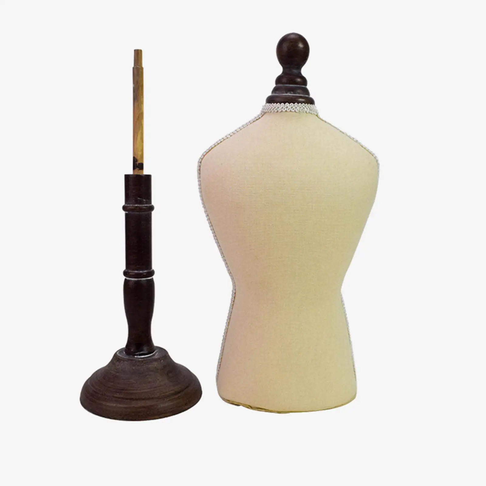 

Mini Dog Dress Form with Wooden Round Base Jewelry Display for Pet Clothes