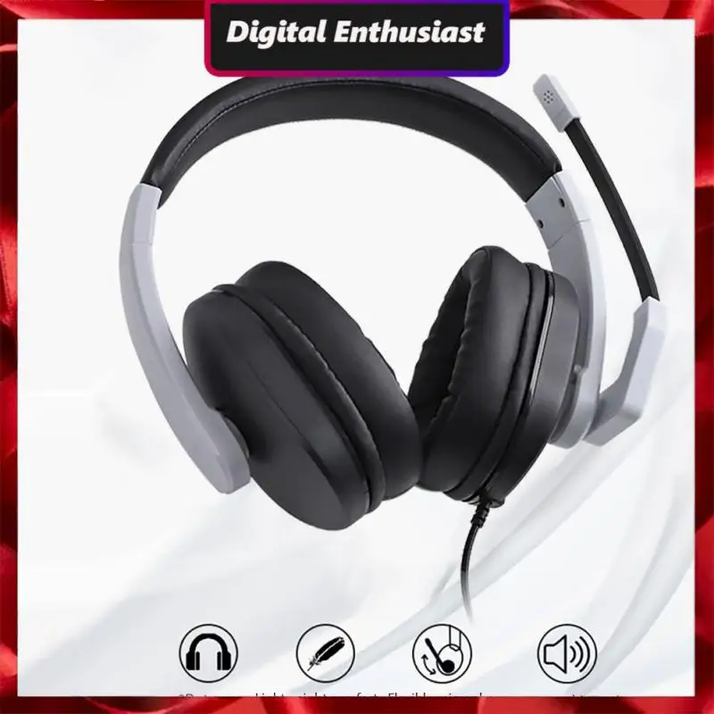 

Light Headphones Noise Reduction Hd Wired Headset Impurity Removal Gamers Headphones Adults. Stereo Gaming Headset Adjustable