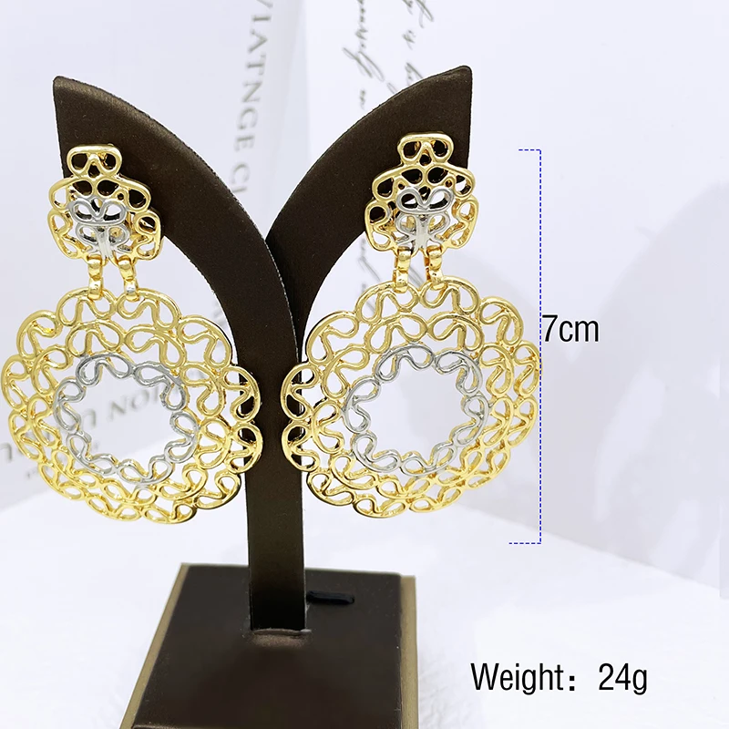 Женские серьги-подвески золотого цвета с покрытием из 18-каратного золота