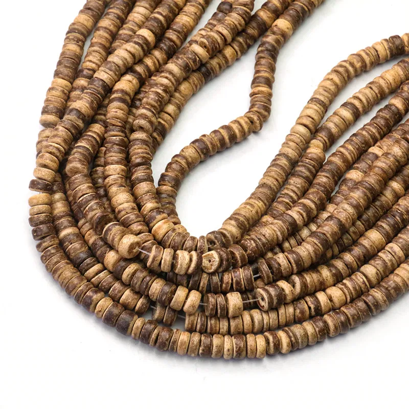 

Natural Coconut Shell Loose Beads Oblate Round Shaped Circular Wood DIY Coffee/Black Buddhism Player Jewelry Making y1330