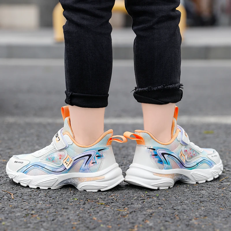 New Children's Running Sneakers Girls Mesh Breathable Casual Sports Shoes Campus Lightweight Children's Walking Shoes