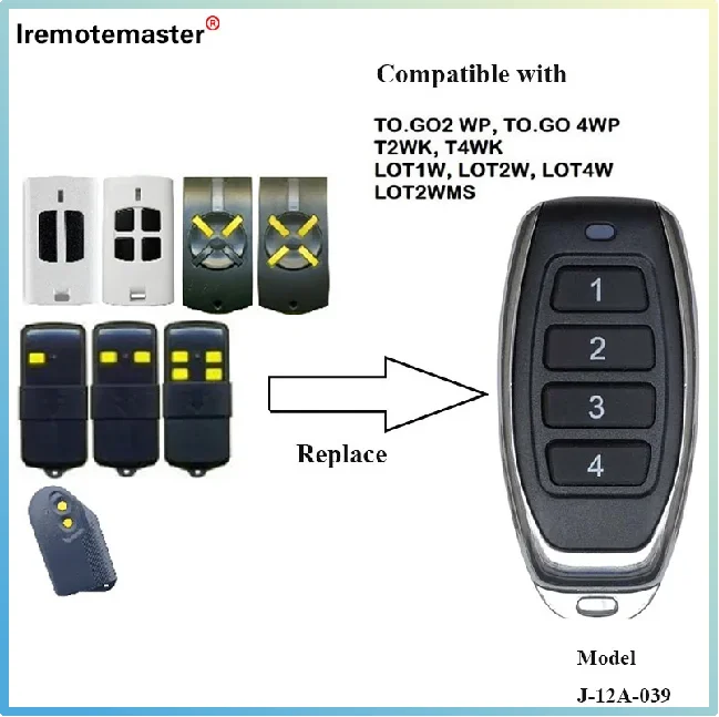TO.GO 2WV / 2VA Пульт дистанционного управления для гаражных ворот совместимый с