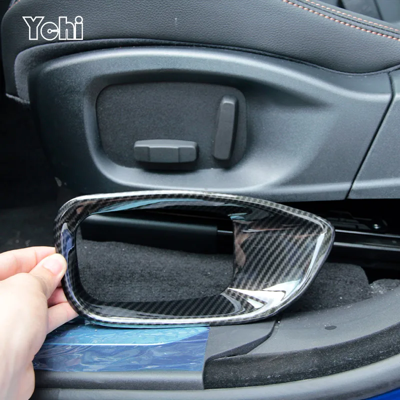 

2pcs Carbon Fiber Style ABS Chrome For Jaguar XE XF F-PACE f pace X761 Car Seat Decoration Frame Cover Trim Accessories