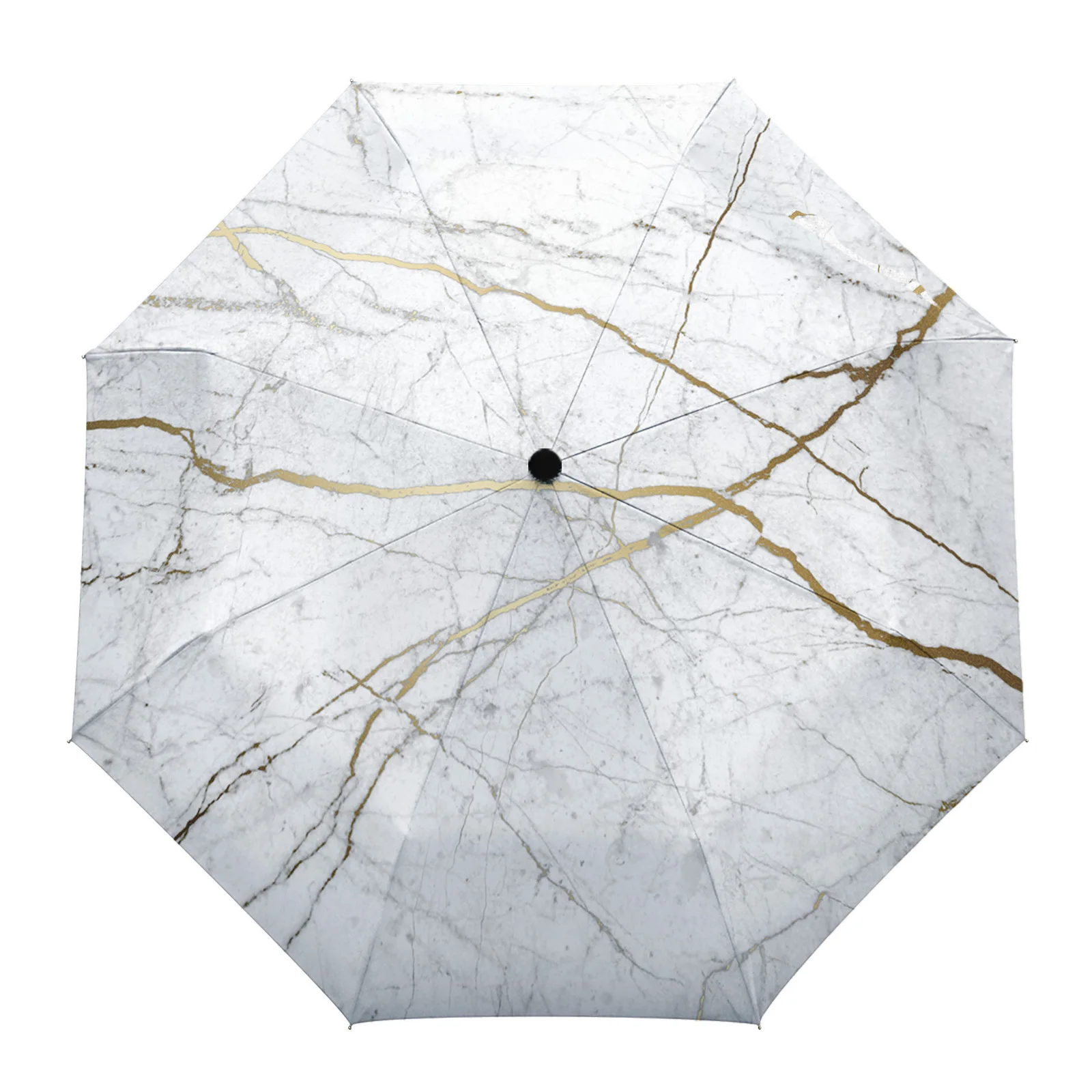 

Natural Texture Marble Pattern Creative Umbrella Rain Women Automatic Three Folding Umbrellas Windproof Parasol Parapluie