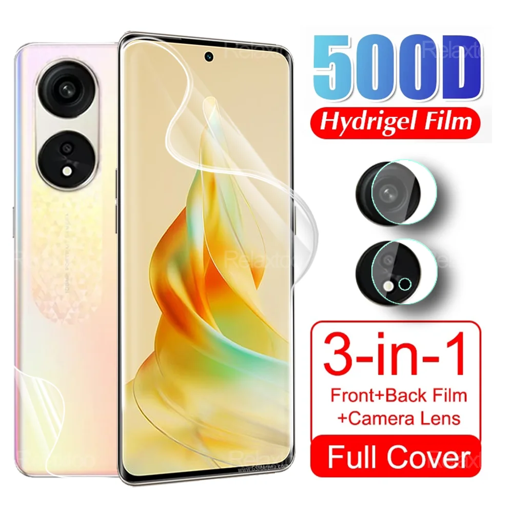 Гидрогелевая пленка 3To1 для Oppo Reno8 T 5G, передняя и задняя крышка, защита экрана Opo Reno8T 4G CPH2481 Reno 8 8 T T8 CPH2505, стекло для объектива