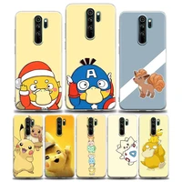 pokemon vulpix psyduck phone case for redmi 8 8a 7 9 9c y3 k20 k30 k40 note 7 8 9 10 8t pro soft silicone case pikachu