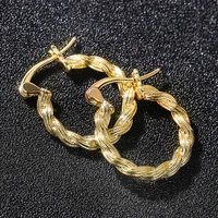 new vintage gold plated twist hoop earrings for women punk fashion jewelry daily wear party gift retro accessories earring