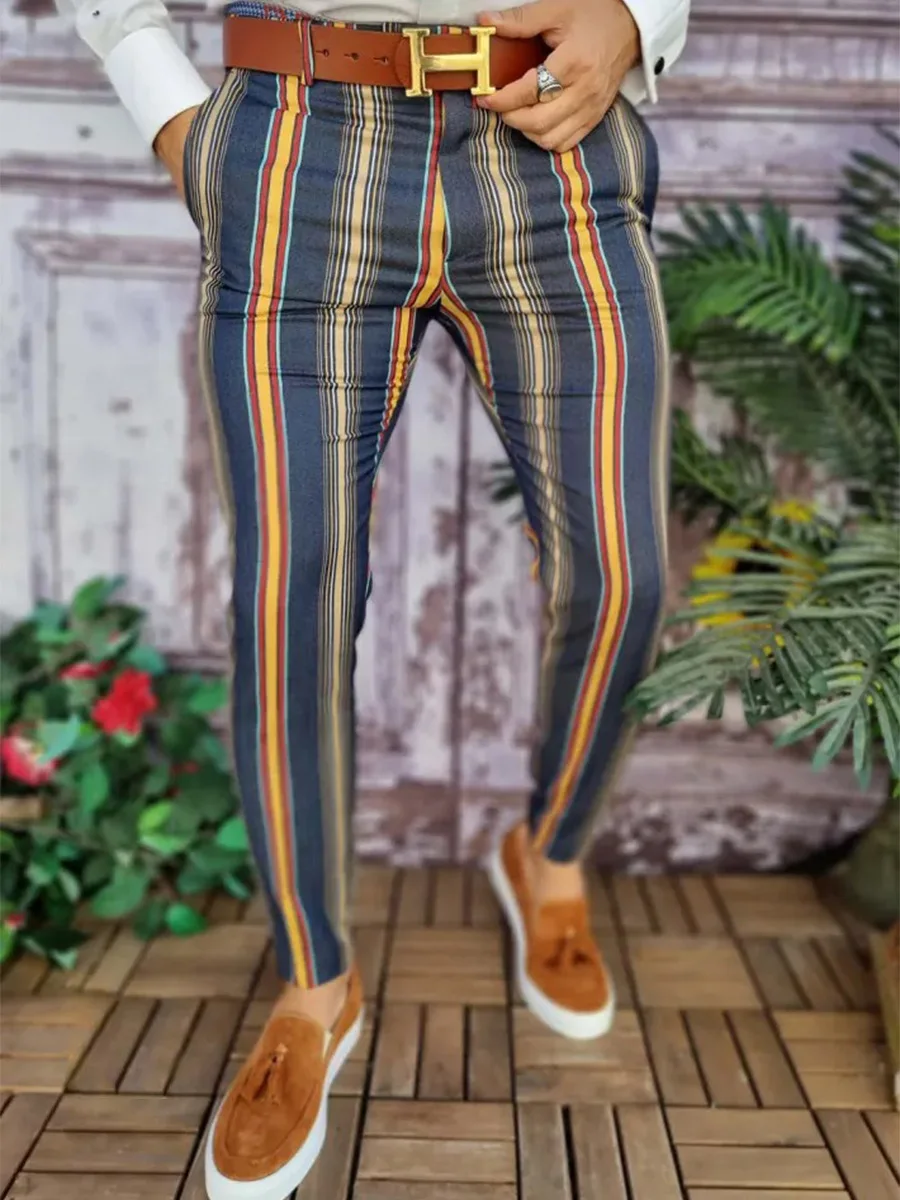 

Y2K Man Streetwear Plaid New Pants Cargos Men Ethnic Style Casual Trousers Vintage Patchwork Straight Long Pantalon Homme