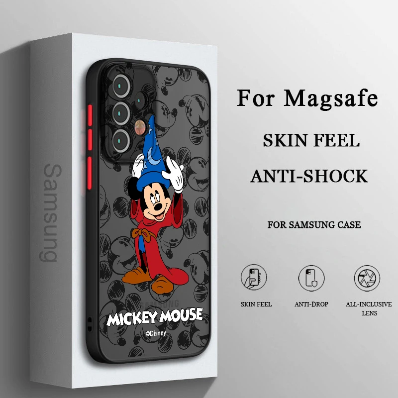 

Cartoon Disney Mickey Minnie Frosted Translucent Phone Case For Samsung A53 A52 A32 A33 A51 A71 A21S A13 A73 A50 A23 A72 A04