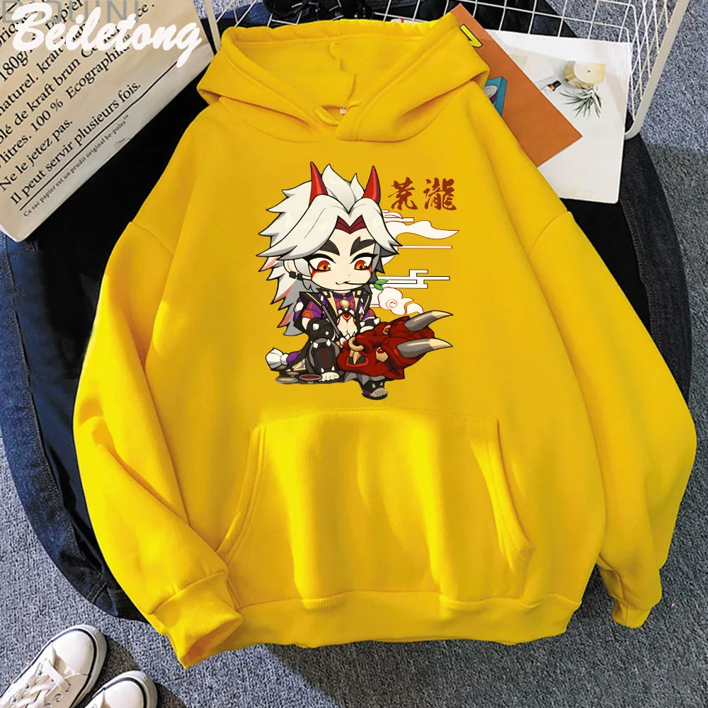 

Arataki Itto Genshin Impact Hoodie Cartoon Print Sweatshirt Women Hoddies for Teens Kawaii Clothes Girls Harajuku Pullovers Wram