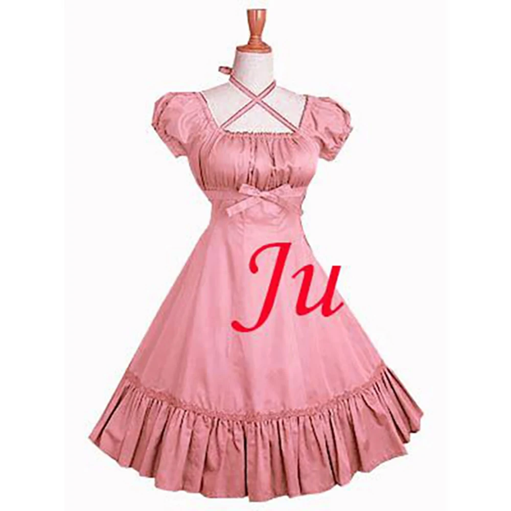 

Gothic Lolita Punk Fashion pink cotton sweet Dress Cosplay Costume Tailor-made[CK740]