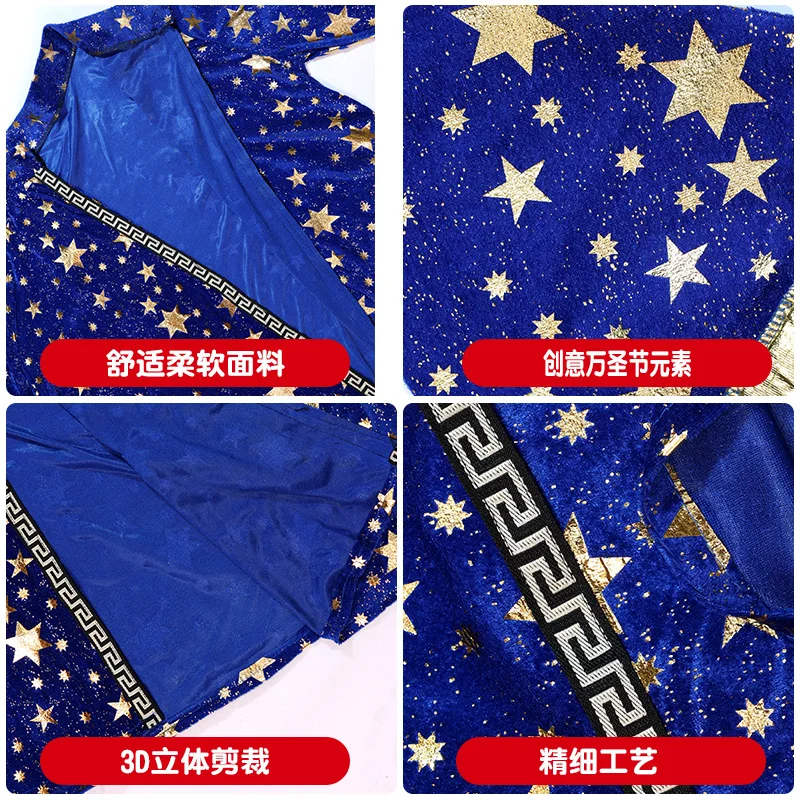 Хэллоуин шляпа волшебника халат плащ костюмы для косплея наряд фокусника