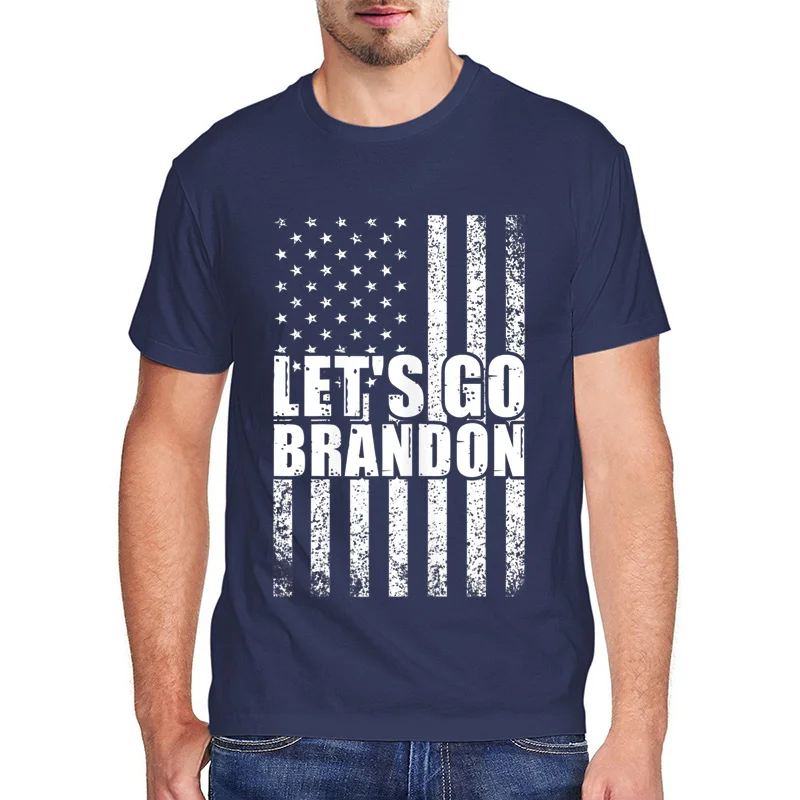 

Let's Go Brandon Men's T-shirt US Flag Funny Trendy Sarcastic Men's Novelty T-Shirt Let's Go Hot Selling Casual Short Sleeve Top