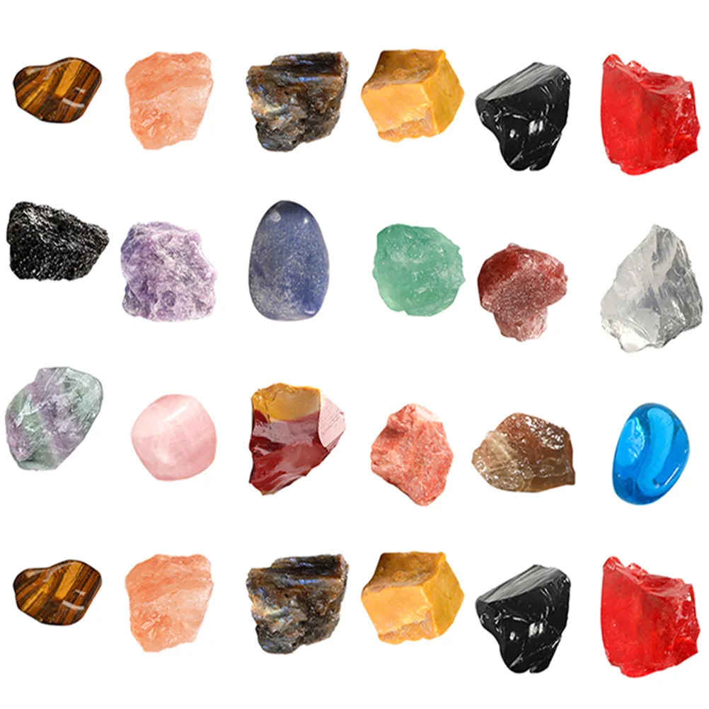 

24pcs Delicate Creative Kids Surprise Gift Christmas Stone Ornament Xmas Mineral Stone Christmas Decoration