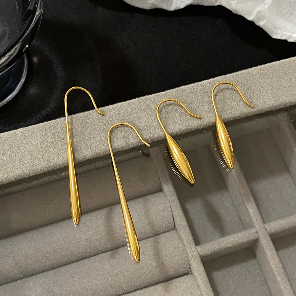 Greatera уникальные дизайнерские серьги из нержавеющей стали в форме капли воды для