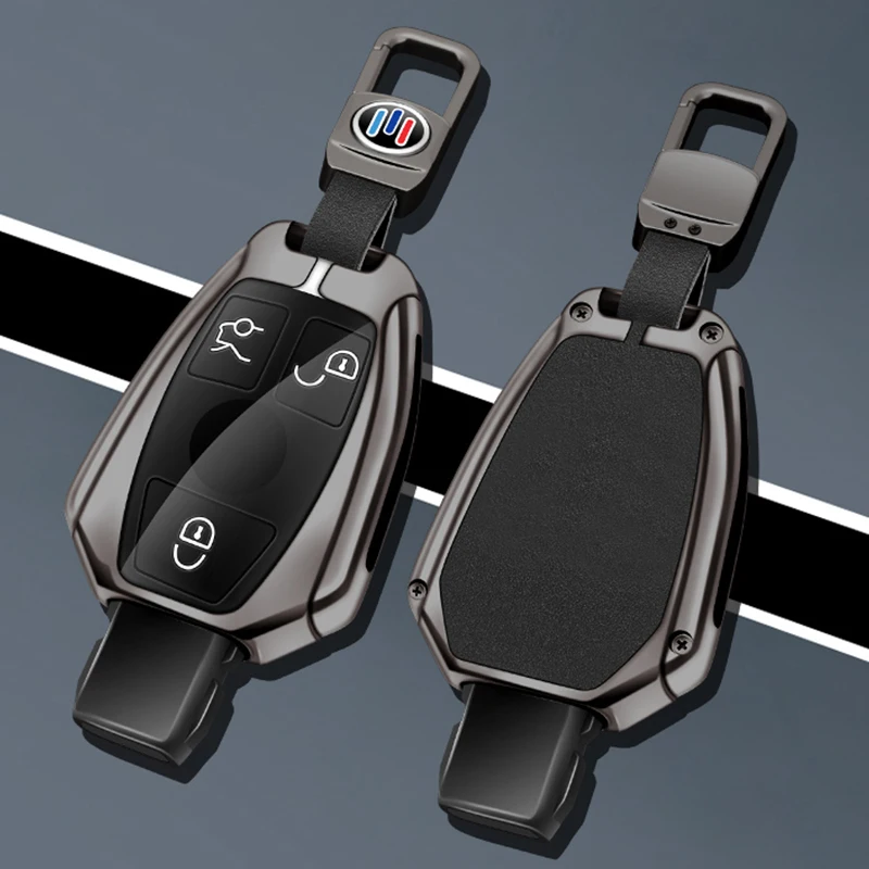 

Metal Leather Car Key Case Cover Shell For Mercedes Benz W204 W221 W205 W176 W212 W463 A B C E S Class GLA CLA GLK GLC CLS AMG