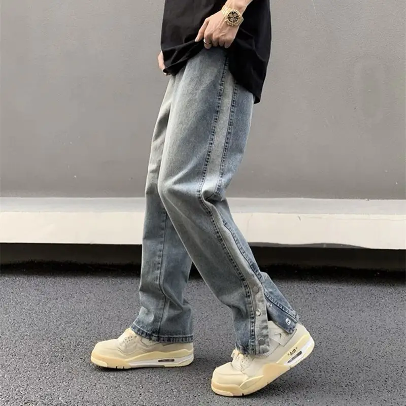 

MM6 2023 New High Quality Classic Denim Blue Washed Old Spliced Jeans
