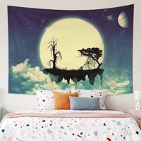 anime cartoon floating islandtree tapestry wall hanging aesthetics bohemian hippie planet living room bedroom decor