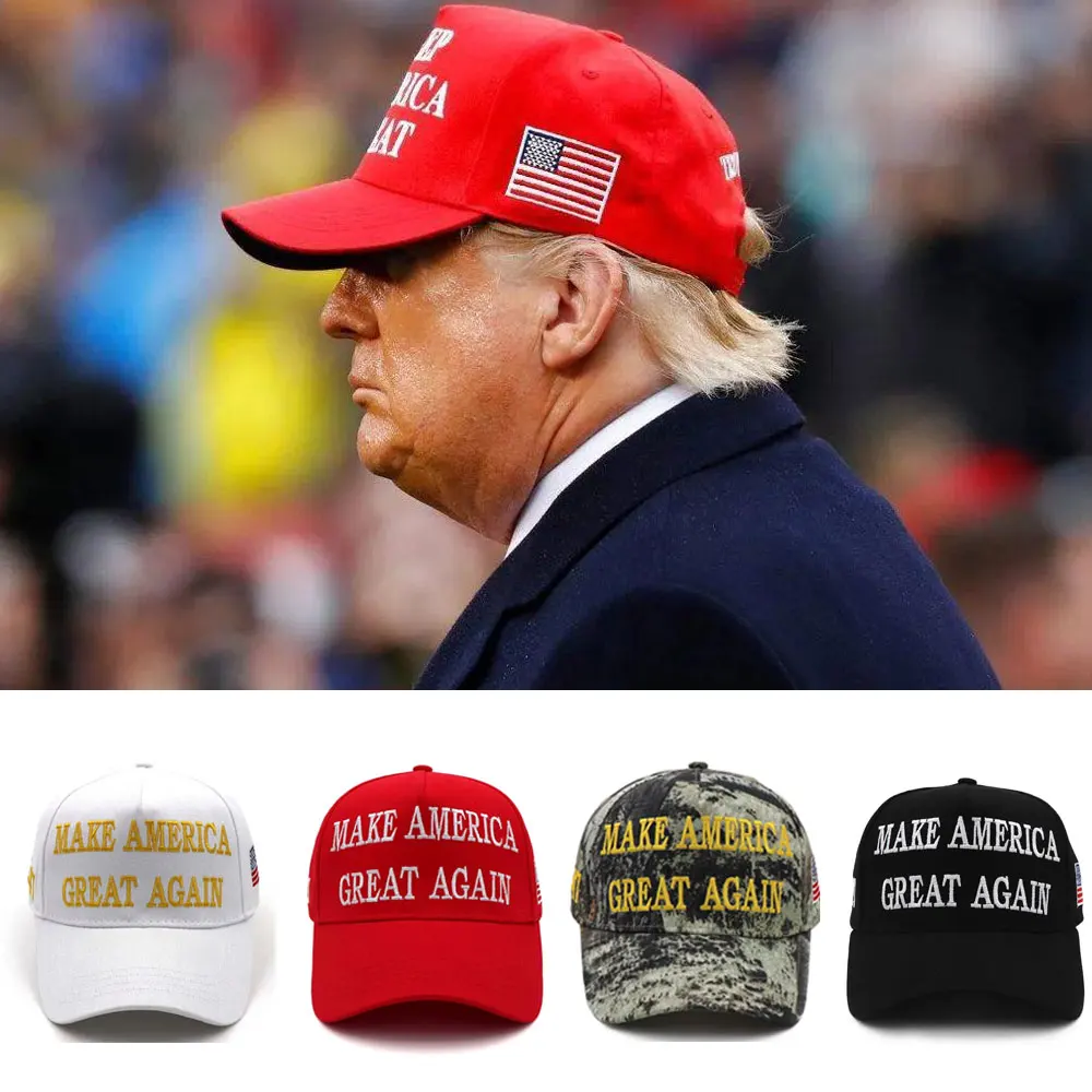Красная шляпа MAGA Donald Trump 2024 бейсболка с флагом США дальнобойщика MAKE AMERICA GREAT AGAIN