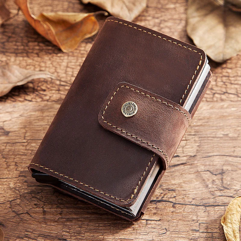 Кошелек мужской из натуральной кожи с Rfid-защитой и отделением для кредитных карт