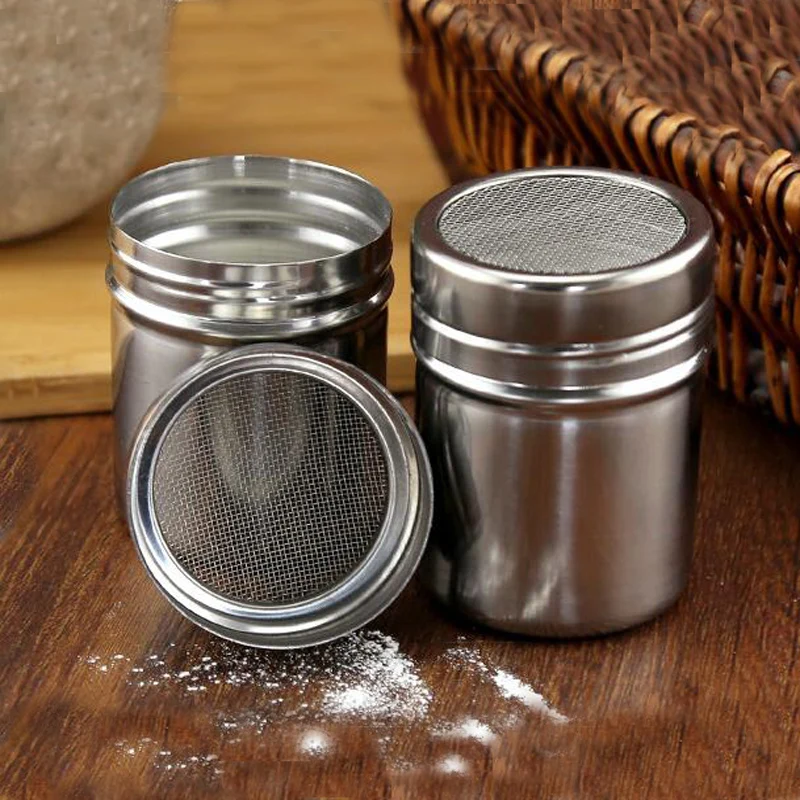 

Stainless Steel Coffee Shaker with Lid Filter Chocolate Sugar Cocoa Flour Sifter Powdered Sugar Cinnamon Sieve Kitchen Tools