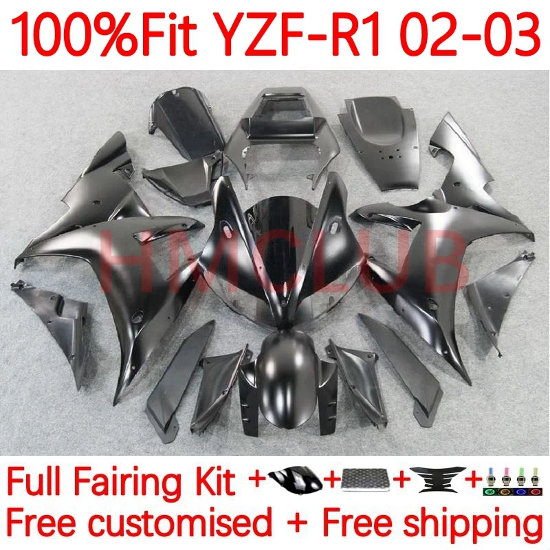 

Injection Bodys For YAMAHA YZF-R1 YZF-1000 YZF R1 1000 R 1 1000CC YZFR1 2002 2003 YZF1000 02 03 OEM Fairing 2No.21 Matte black