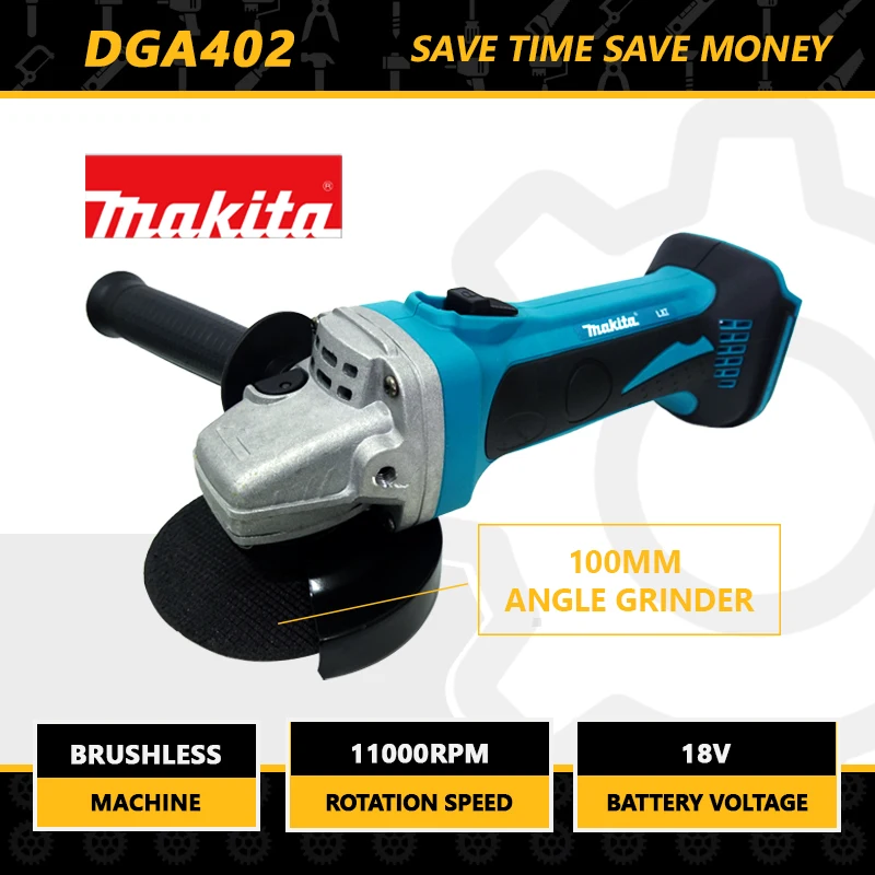 

Makita полный набор DGA402 Беспроводная угловая шлифовальная машина 18 в LXT литий-ионная многофункциональная электрическая шлифовальная машина