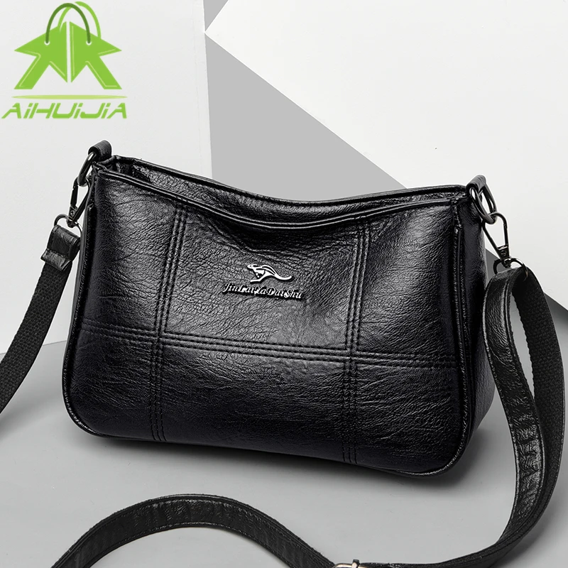 

Vintage Embroidery Tote Bag High Quality Leather Ladies Handbags New Women Shoulder Bag Small Travel Crossbody Bags Sac A Main