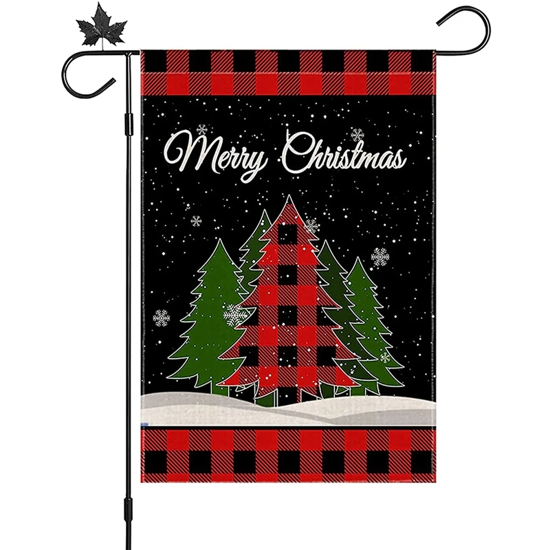 

Christmas Garden Flag Christmas Tree Winter Garden Flag 12.5 X 18 Inch Double Sided Yard Flag Redbuffalo Plaid Christmas