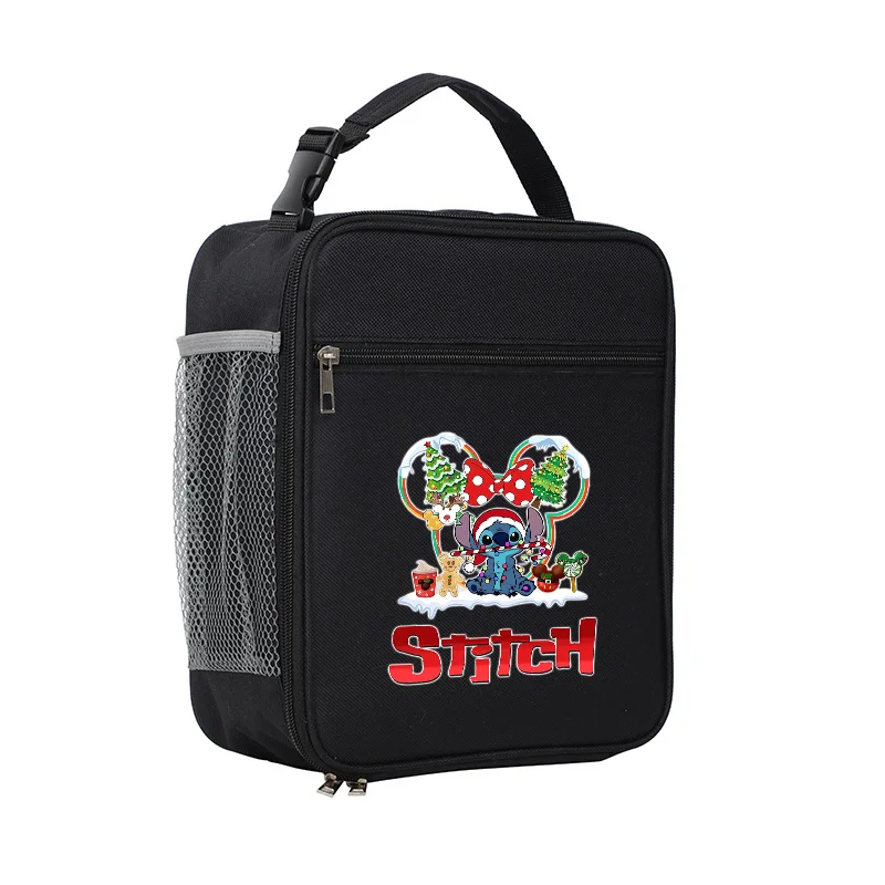 Disney Lunch Bag Stitch Strap Handle Cooler Box Portable Food Work Student Thermal Fridge Picnic Pack