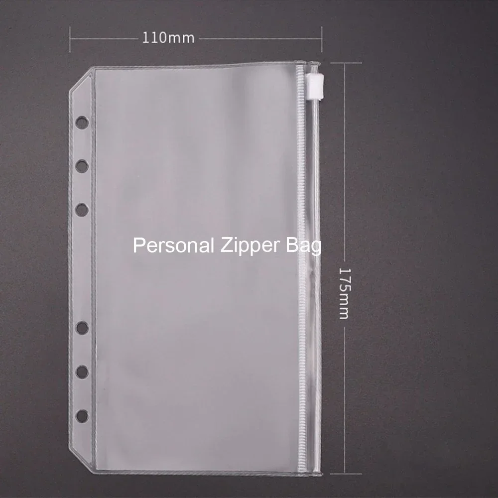 Прозрачный ПВХ держатель для карт для персонального блокнота А7 на молнии с 6 кольцами, аксессуары для планировщика