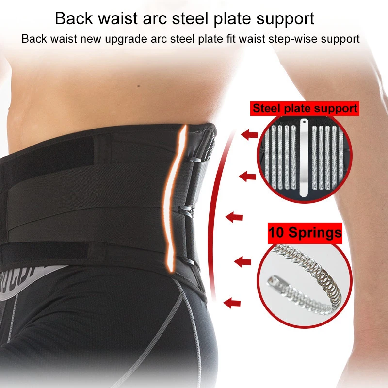 

Поясничный пояс, поддерживающий пояс, прочный бандаж для нижней части спины, поддерживающий корсет, пояс для талии, тренировочный пояс для п...