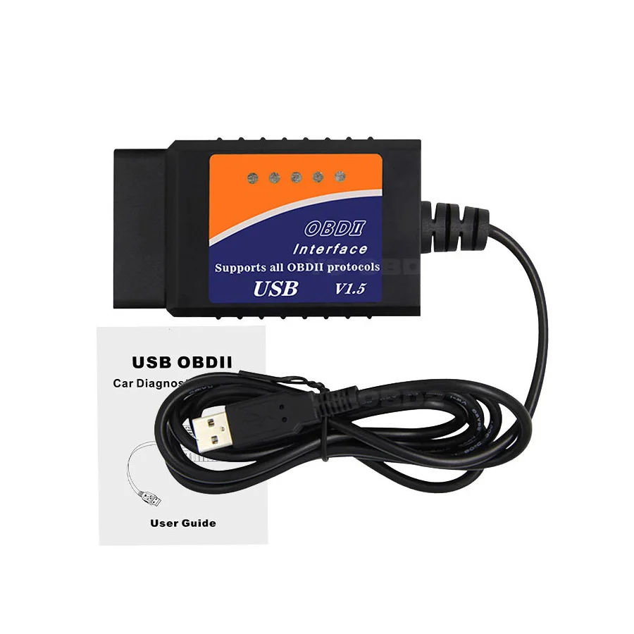 

ELM327 USB V1.5 OBD2 Car Scanner With 25K80 Chip With Cable