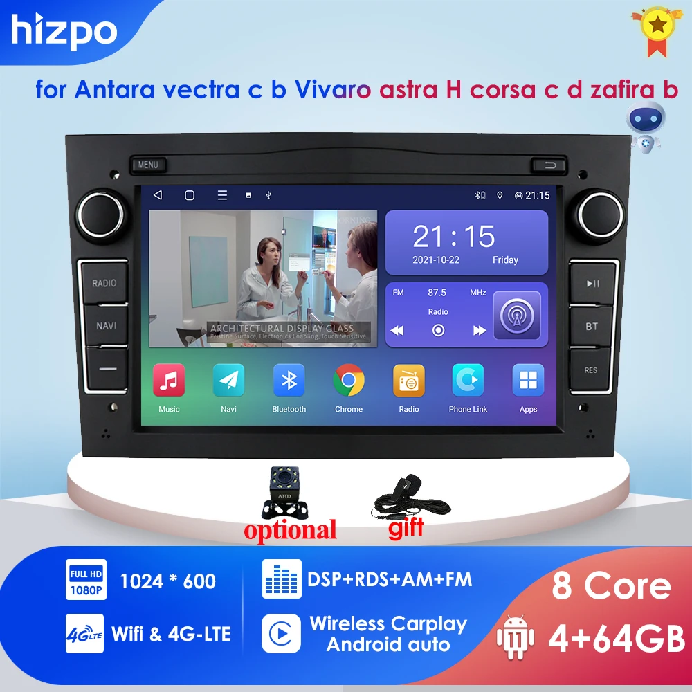 

4G WIFI 2 Din Android 11 Car GPS Navigation Autoradio for Opel Astra H G J Antara Vectra C B Vivaro Corsa C D Zafira B Stereo BT