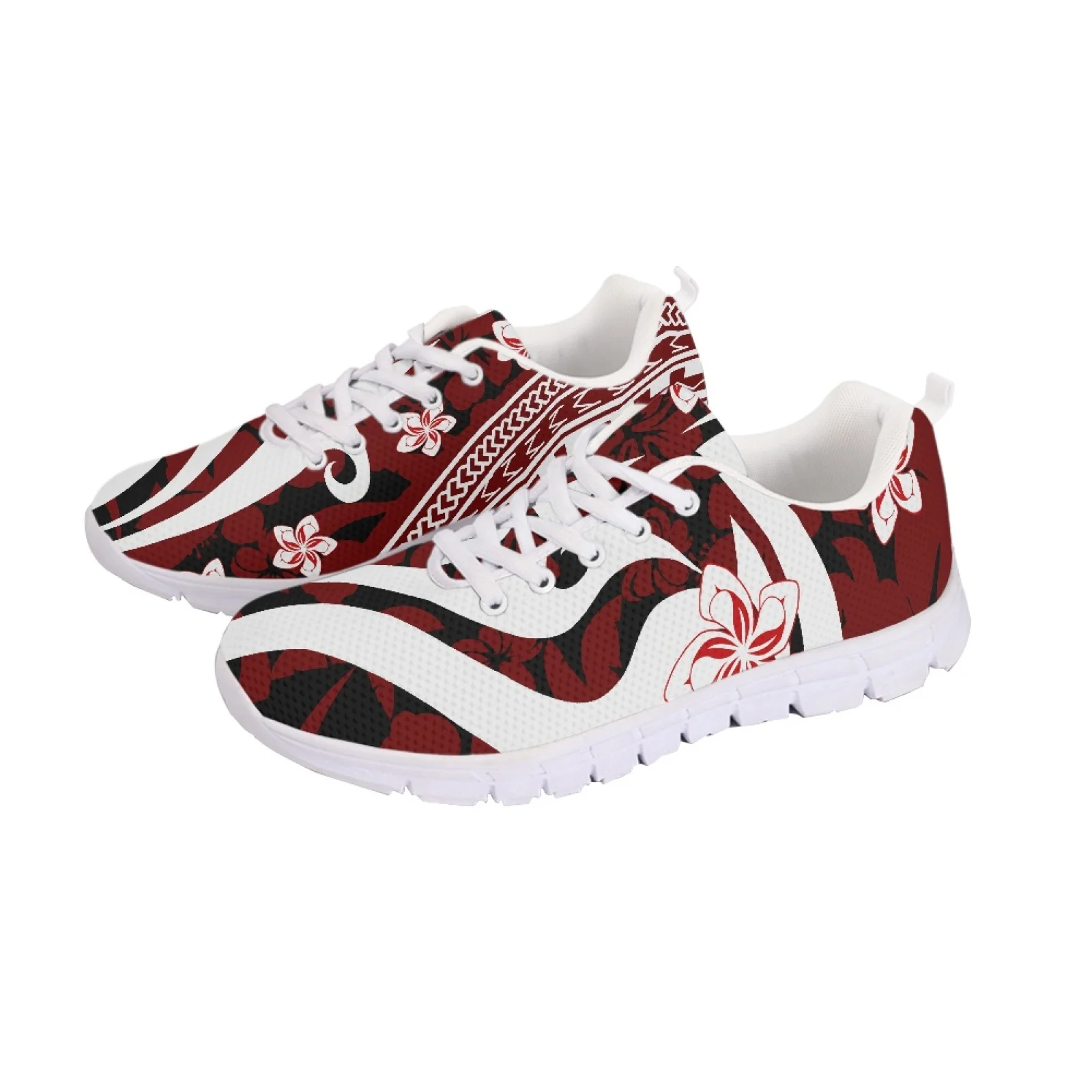 

Polynesian Tribal Tongan Totem Tattoo Tonga Prints Unisex Ultralight Lace-Up Walkng Jogging Shoes Breathable Non-slip Sneakers