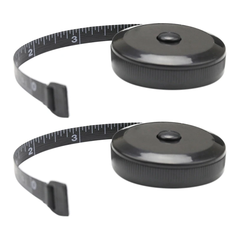

Hot 2X Tape Measure For Body Measuring Tape For Body Cloth Measuring Tape For Sewing Tailor (Retractable Dual Sided Black)