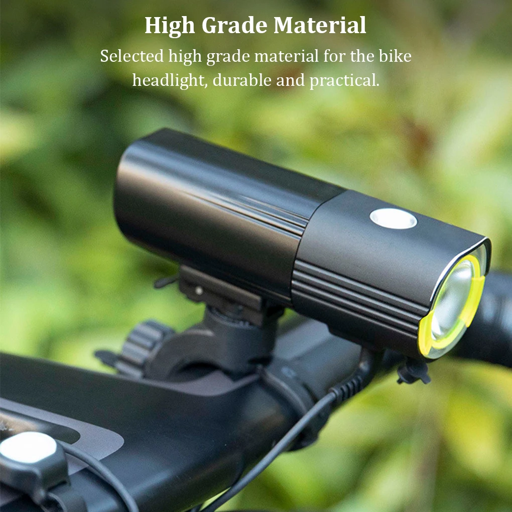 

Bike Headlight Universal Waterproof Rechargeable Handlebar Light Warning Front Flashlight Night Cycling Accessory