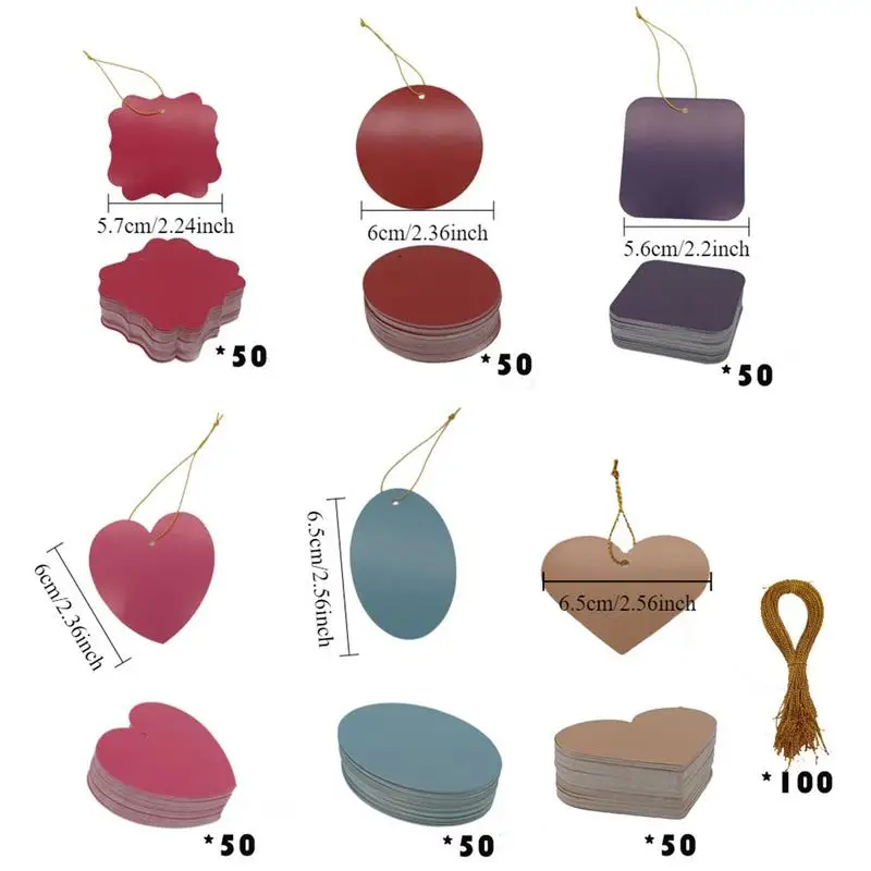 Этикетки-бирки со шнурком пустые бирки 300X бумажные с отверстиями прикрепленные