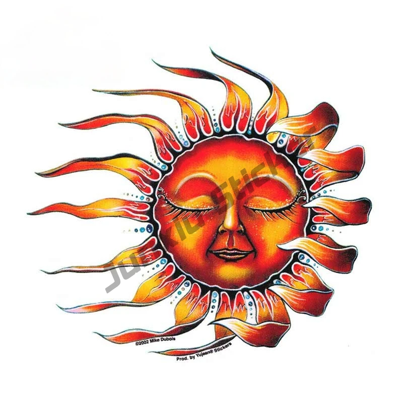 

Personality Celestial Sun Vinyl Car Stickers Hippie Bumper Trunk Laptop Rear Windshield Decal Fine Decal Decor PVC13x12cm