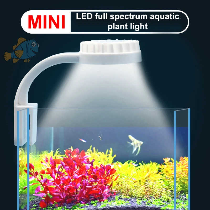 

Small Aquarium Fish Bowl Light Led Coral Usb Charging Clip Landscaping Lights